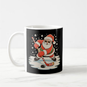 Caneca De Café Papai Noel Jogando Hóquei no Gelo Natal Xmas Despo
