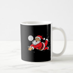Caneca De Café Papai Noel Jogando Volei de Natal Camisa de dormir
