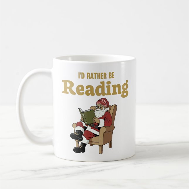 Caneca De Café Papai Noel Lendo (Esquerda)
