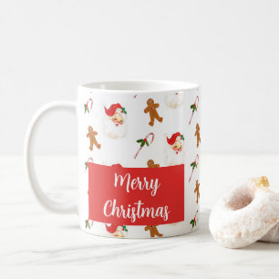 Caneca De Café Papai Noel Padrão Feliz Natal