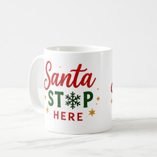 Caneca De Café Papai Noel Para Aqui Natal