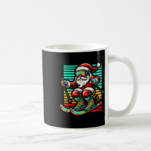 Caneca De Café Papai Noel retrô - esqui de natal