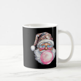 Caneca De Café Papai Noel Retrô Fofo de Natal Soprando Chiclete V