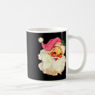 Caneca De Café Papai Noel Rosa Rosto Natal Antigo Xmas Vintage P