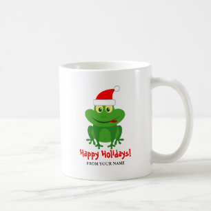 Caneca De Café Papai Noel sapo engraçado desenho animado Natal pe