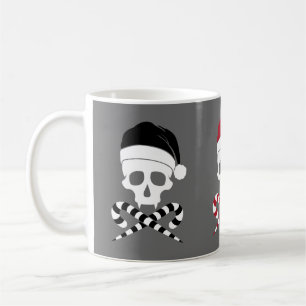 Caneca De Café Papai Noel Skull Personalizável