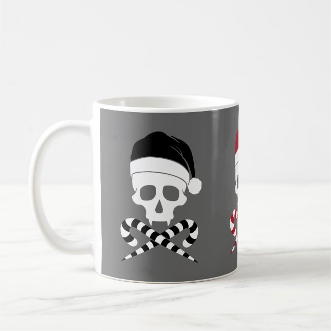 Caneca De Café Papai Noel Skull Personalizável (Esquerda)