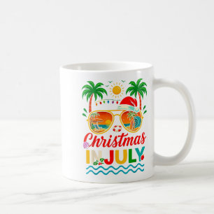 Caneca De Café Papai Noel Sungles Praia Natal Em Julho Homens