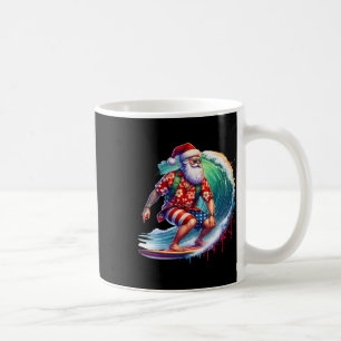Caneca De Café Papai Noel Surfando Natal Em Julho Praia Verão