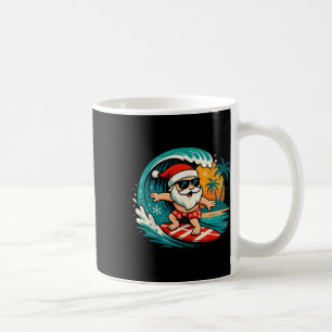 Caneca De Café Papai Noel Surfando Praia Havaiana Natal Em Julho