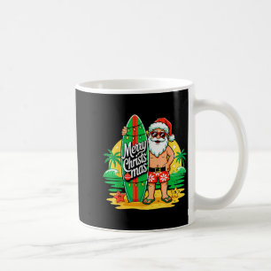 Caneca De Café Papai Noel Surfando Praia Havaiana Natal Em Julho