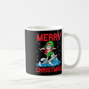 Caneca De Café Papai Noel Surfando Uma Onda Gnarly Crianças Joven