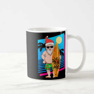 Caneca De Café Papai Noel Surfista de Verão Havaiano Natal Divert