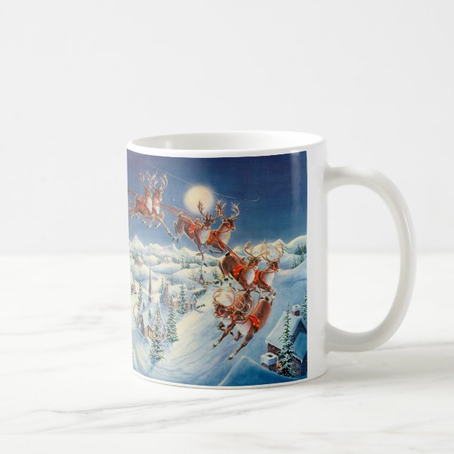 Caneca De Café PAPAI NOEL & TRENÓ por SHARON SHARPE (Direita)