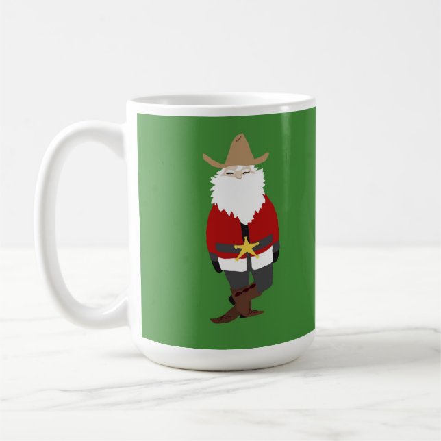 Caneca De Café Papai noel verde do vaqueiro da caneca! (Esquerda)
