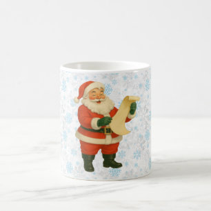 Caneca De Café Papai Noel vintage/retro alegre e festivo