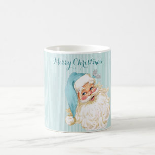 Caneca De Café Papai Noel Vitoriano Turquesa Vintage