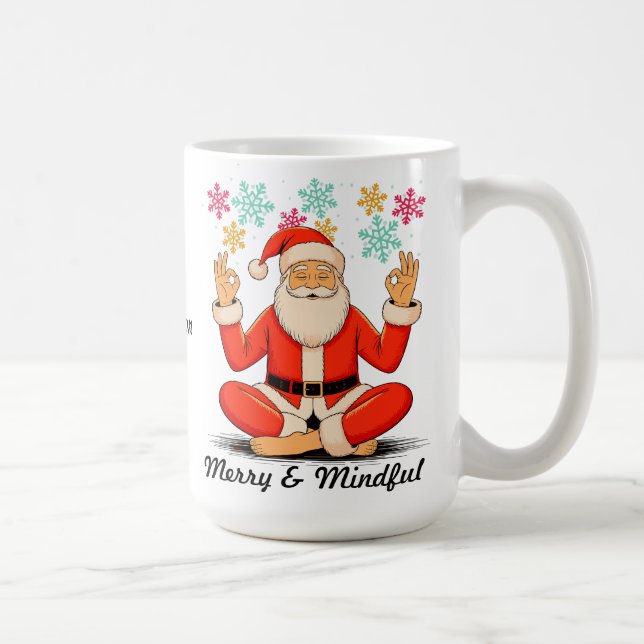 Caneca De Café Papai Noel Yoga (Direita)