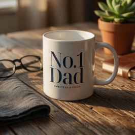 Caneca De Café Papai Número 1 Personalizado | Dia dos Pais com No