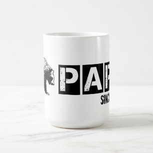 Caneca De Café Papai Urso Grunge Desde 2014, Preto