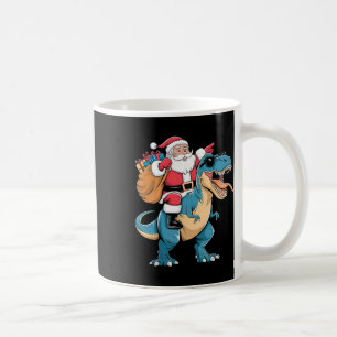 Caneca De Café Papais noeis Andando Dinossauro T Rex Christmas Bo