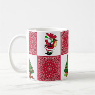 Caneca De Café Papais noeis Bandana de Vaqueiro do Natal Ocidenta