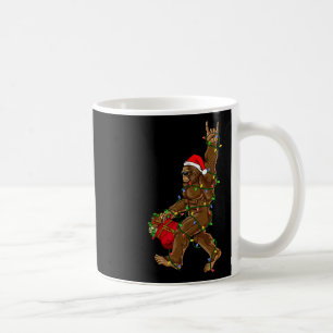 Caneca De Café Papais noeis Bigfoot Luzes de Natal Rock Sasquatch