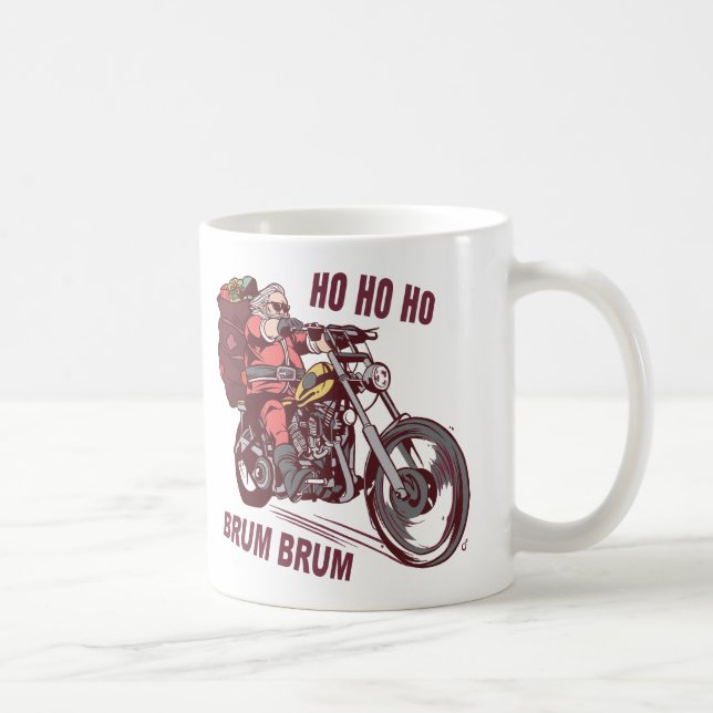 Caneca De Café Papais noeis Biker Figurino de Natal para Convite  (Direita)