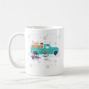 Caneca De Café Papais noeis bonitos dirigindo um caminhão de cole