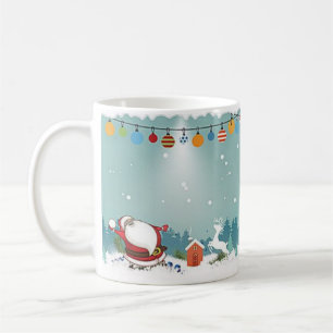 Caneca De Café Papais noeis bonitos no Natal Festivo da Neve