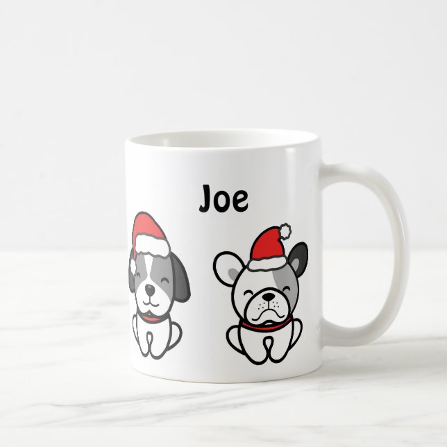 Caneca De Café Papais noeis, Cães de Natal (Direita)