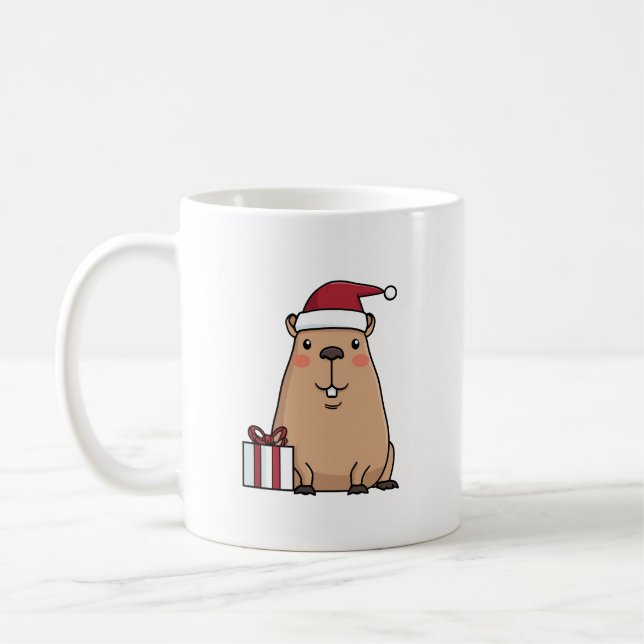Caneca De Café Papais noeis Capybara Holiday (Esquerda)