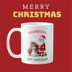 Caneca De Café Papais noeis Crianças Festivas Natal Bonito Neve