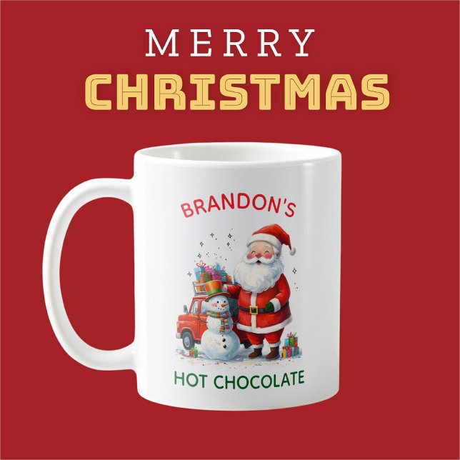 Caneca De Café Papais noeis Crianças Festivas Natal Bonito Neve (Criador carregado)