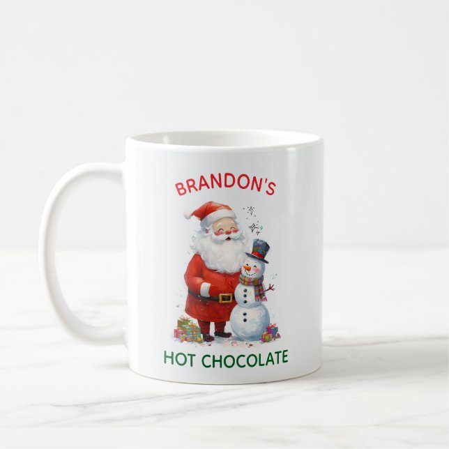 Caneca De Café Papais noeis Crianças Festivas Natal Bonito Neve (Esquerda)