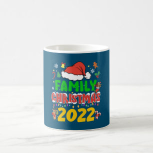 Caneca De Café Papais noeis da Equipe de Natal da Família de 2022
