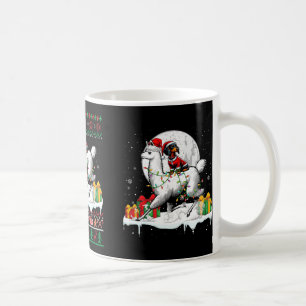 Caneca De Café Papais noeis Dachshund Riding Llama Christmas Swea