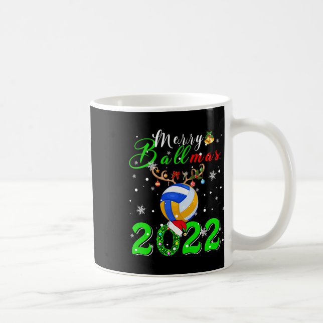 Caneca De Café Papais noeis De Ballmas De feliz 2022 Xmas Reindee (Direita)