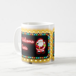 Caneca De Café Papais noeis de boas-vindas News Christmas Lights 