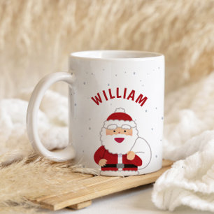 Caneca De Café Papais noeis de Cubo - Mug de Nome Personalizado