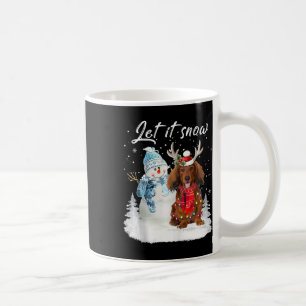 Caneca De Café Papais noeis de Dachshund de Cabelo Vermelho Cão N