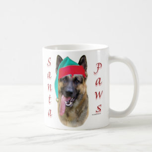 Caneca De Café Papais noeis de german shepherd