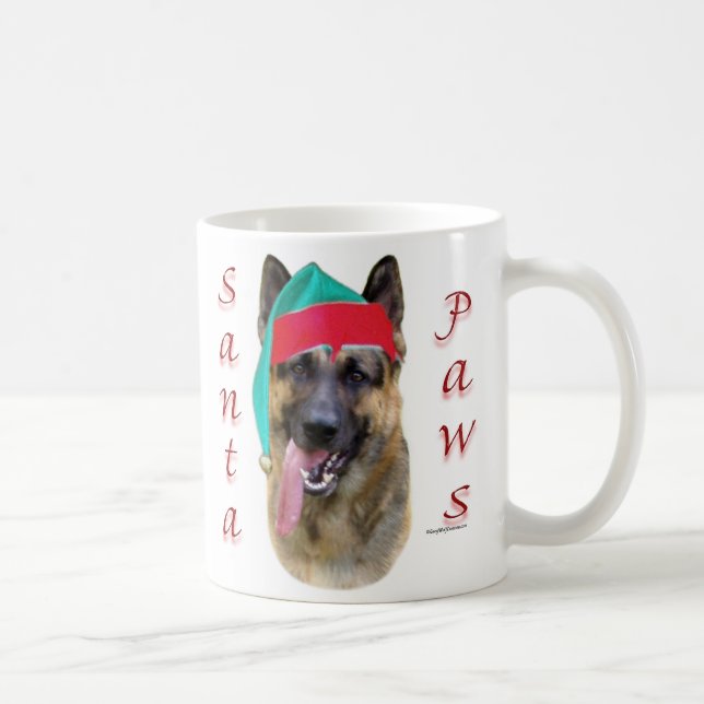Caneca De Café Papais noeis de german shepherd (Direita)