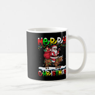 Caneca De Café Papais noeis de Iluminação do Xmas Vendo Vaca Feli