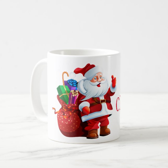 Caneca De Café Papais noeis de Natal (Frente Esquerda)