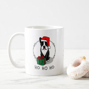 Caneca De Café Papais noeis de Natal Boston Terrier (preto)