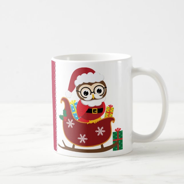 Caneca De Café Papais noeis de Natal Coruja (Direita)