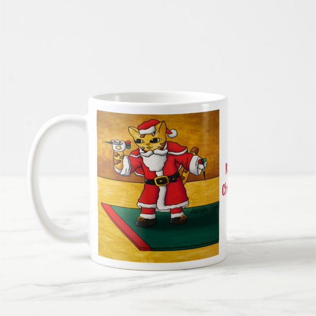Caneca De Café Papais noeis de Natal - Dardos Cat (Esquerda)