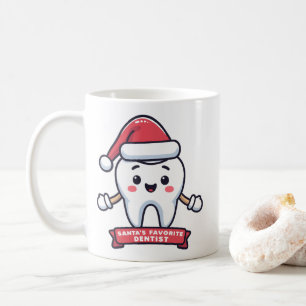 Caneca De Café Papais noeis de Natal Dentista Bonito