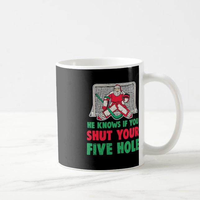 Caneca De Café Papais noeis de Natal divertidos, Goalie 1 (Direita)